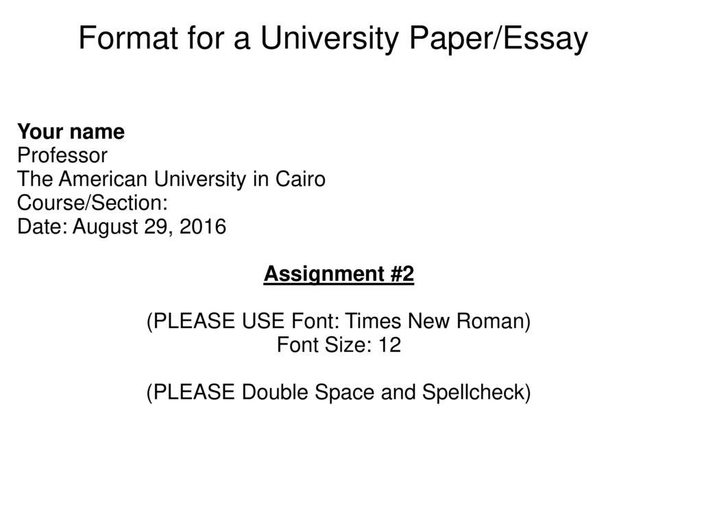 Essay presentation university